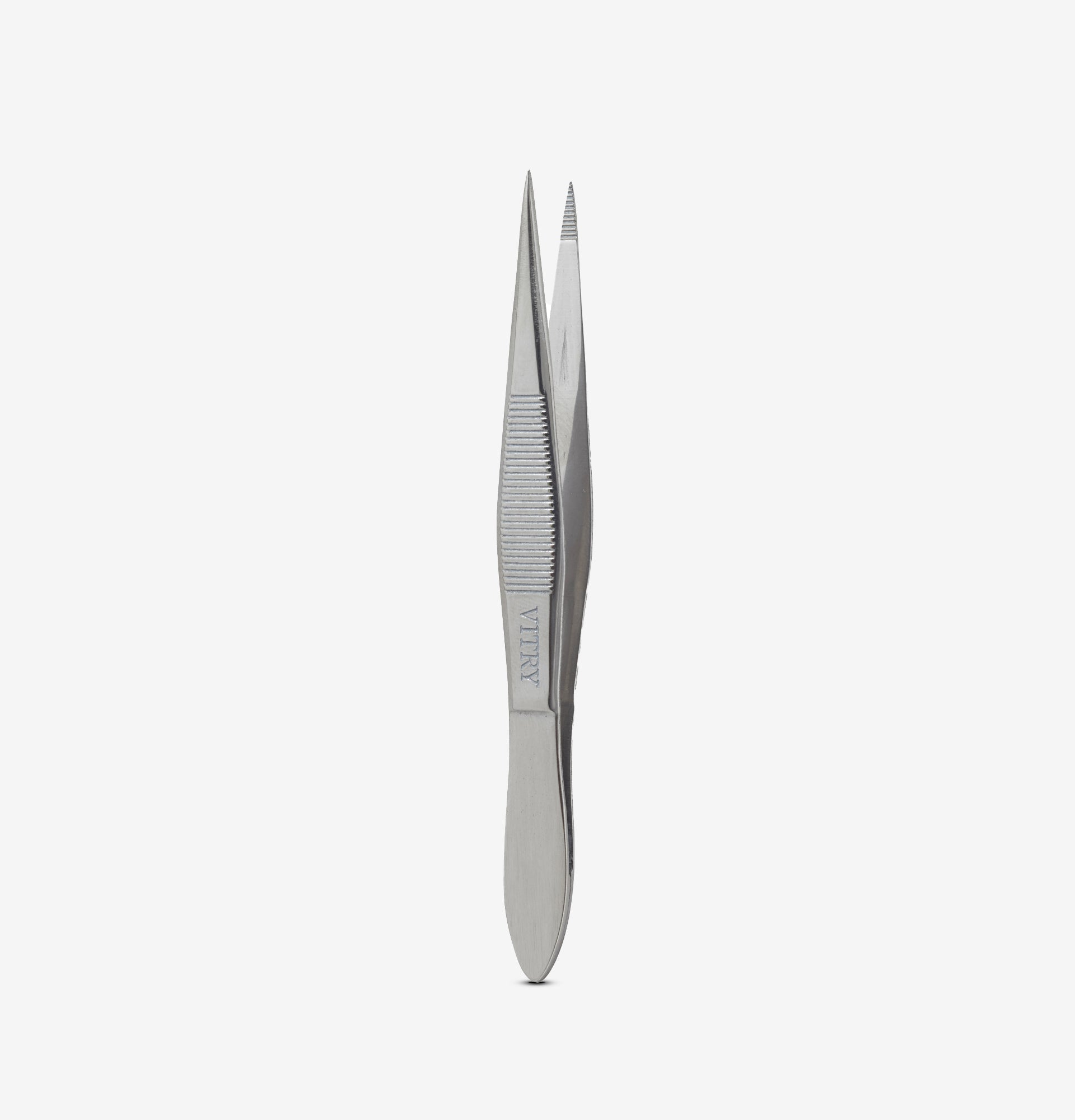 Pince à écharde inox Vitry modèle traditionnel avec pointes micro-effilées. Réf. 1082