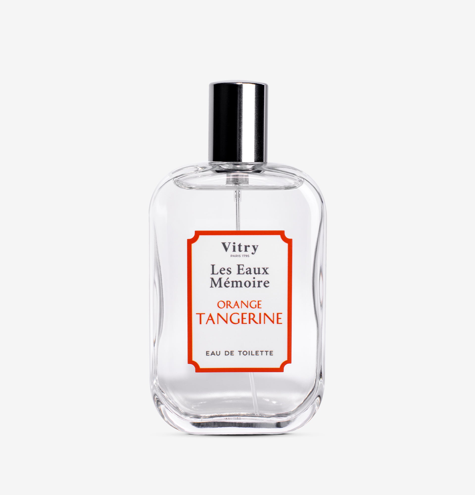 Eau de Toilette Orange Tangerine VITRY 100 ml aux notes d’agrumes, mangue et menthe avec vaporisateur rechargeable 15 ml – réf. ETO100